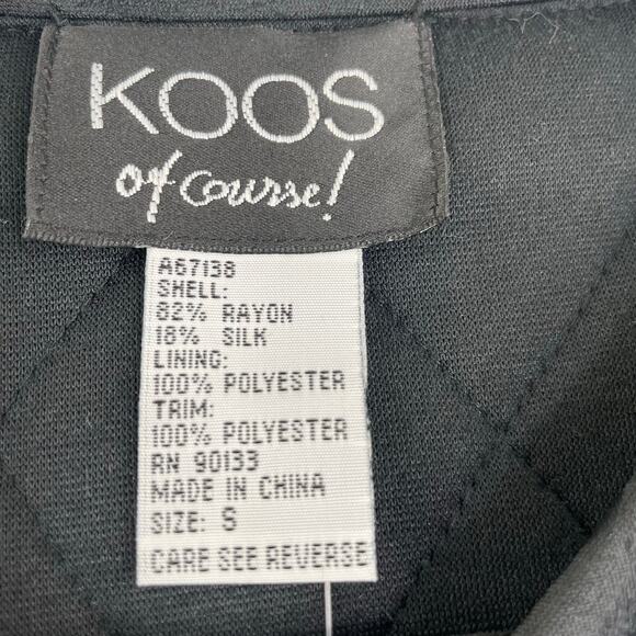 Koos Of Course Velvet Burnout QVC Quilted Jacket Silk Blend Women's Size Small - Picture 10 of 15